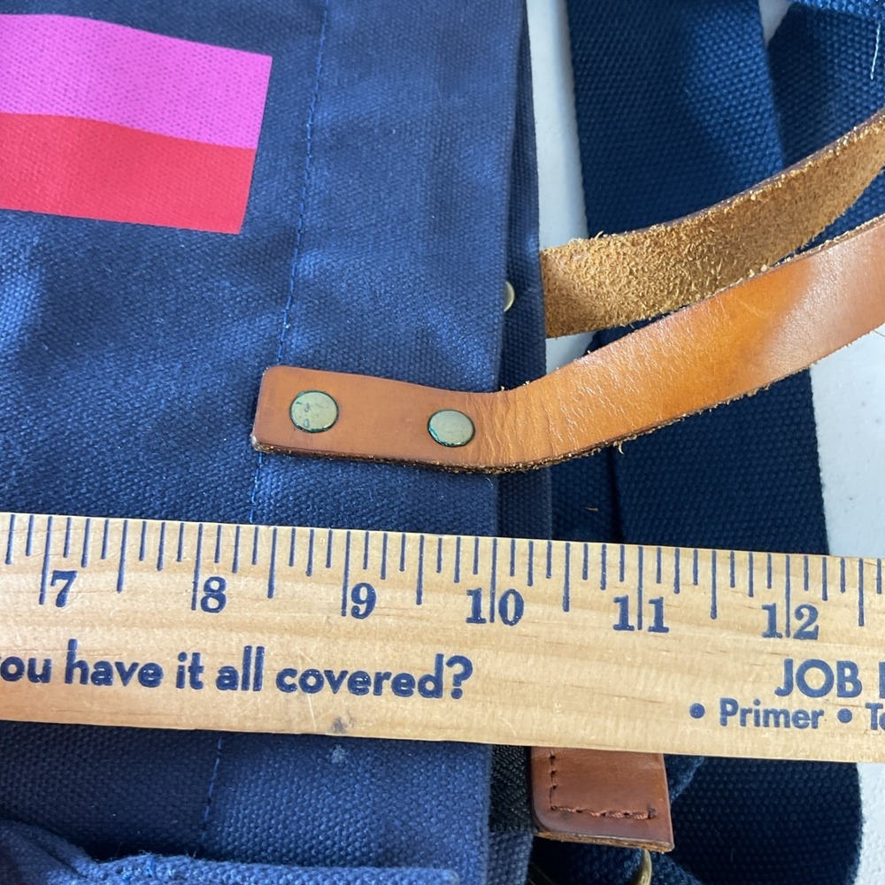 Parker Thatch Small Mimi Bag Navy Blue Canvas Surfer Stripe Leather Strap - Picture 11 of 13